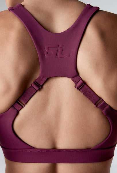 Top deportivo de sujeción media Flexor - Amaranth-Black Limba