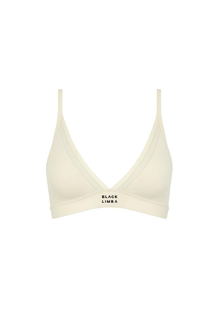 Top deportivo de sujeción media Nadia - Cream-Black Limba