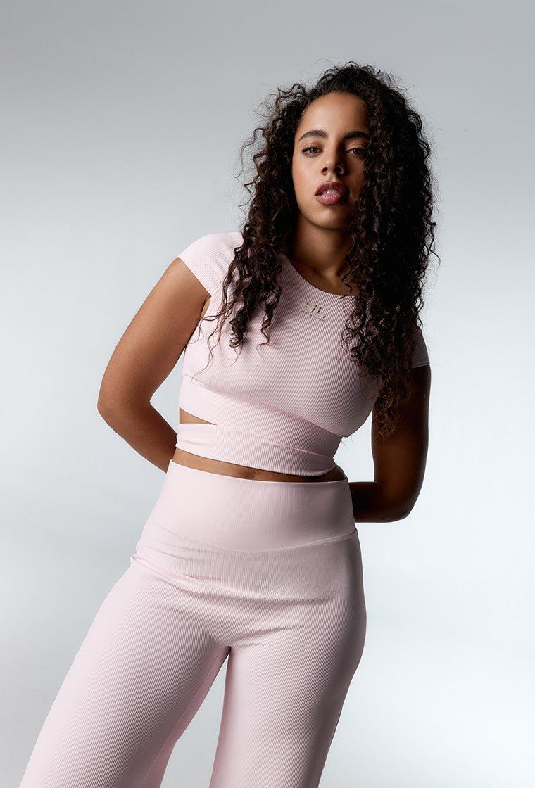 Top deportivo de sujeción media Nonna - Marshmallow-Black Limba