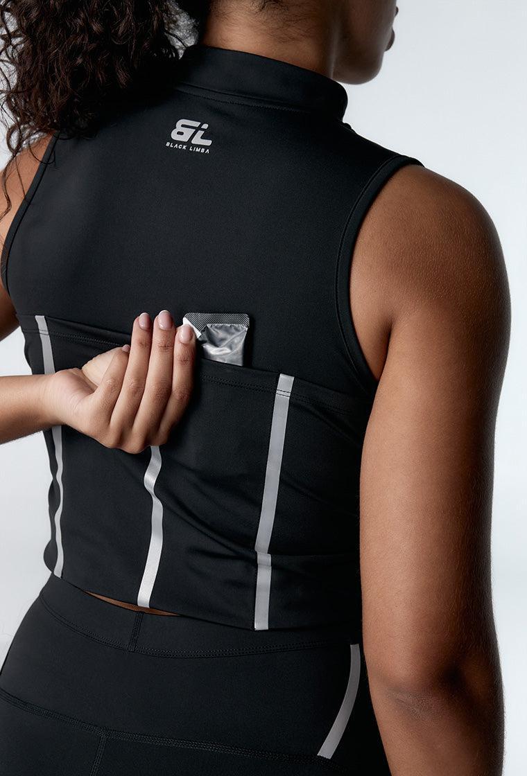 Top deportivo de sujeción media Race - Black-Black Limba