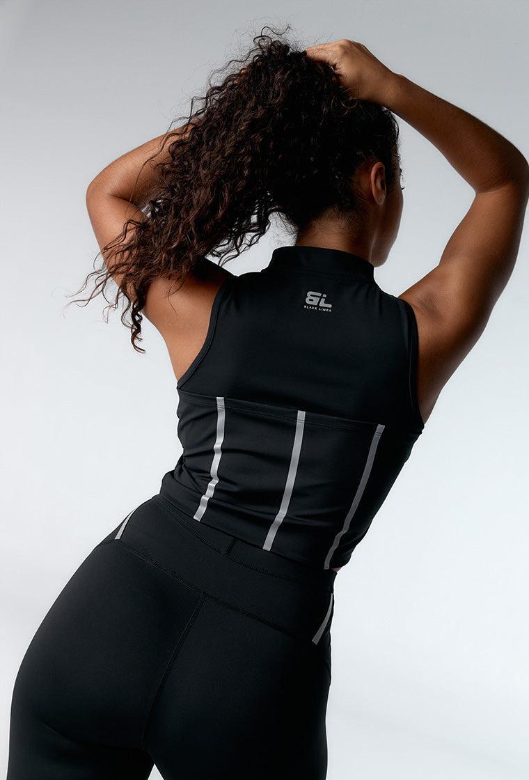 Top deportivo de sujeción media Race - Black-Black Limba