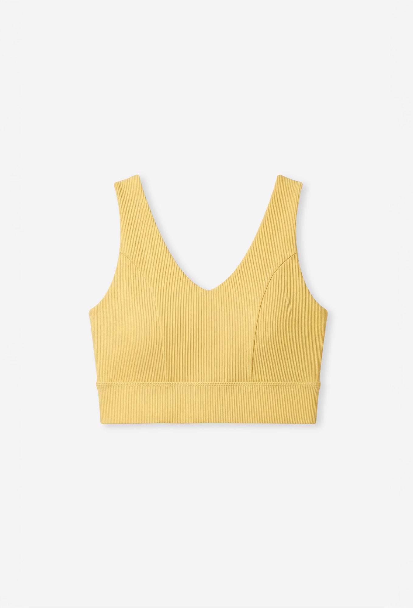 Top deportivo de sujeción media Riva - Soft yellow-Black Limba