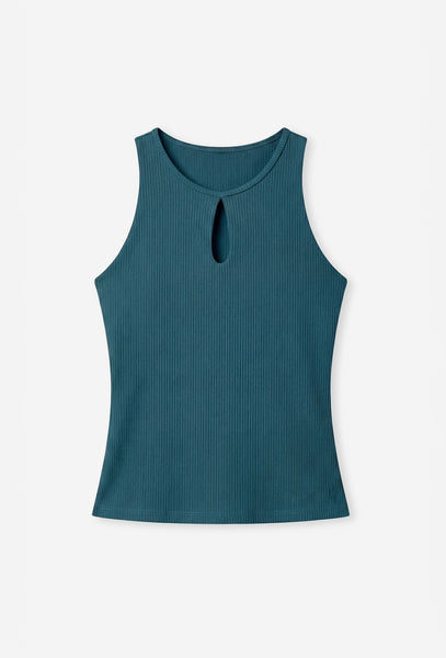 Top deportivo de sujeción media Tempo - Teal-Black Limba