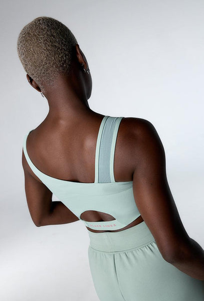 Top deportivo de sujeción media Vals - Matcha-Black Limba