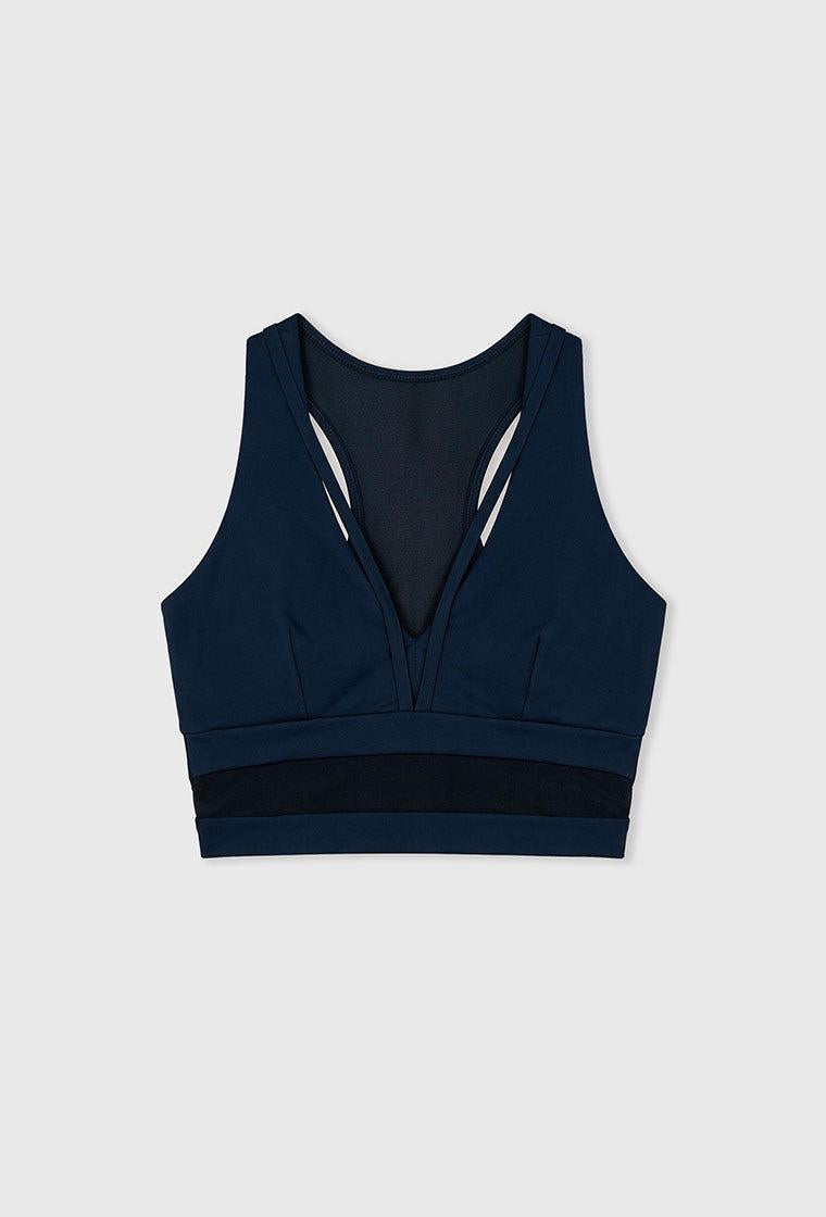 Top deportivo de sujeción media compresivo Deep Line - Night Blue-Black Limba