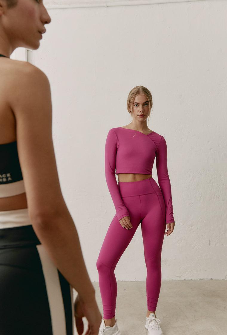 Top deportivo manga larga Ego - Fucsia-Black Limba
