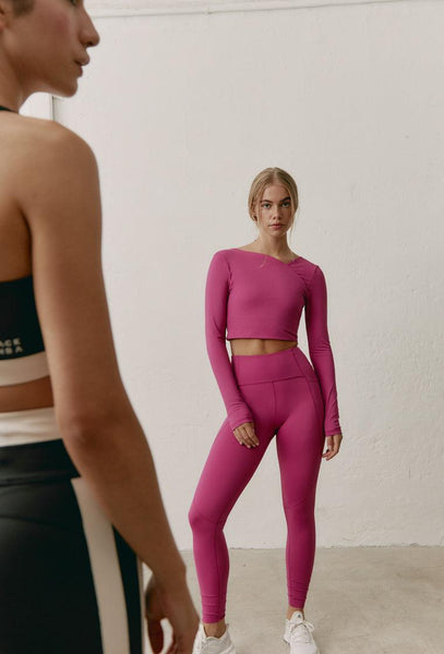 Top deportivo manga larga Ego - Fucsia-Black Limba