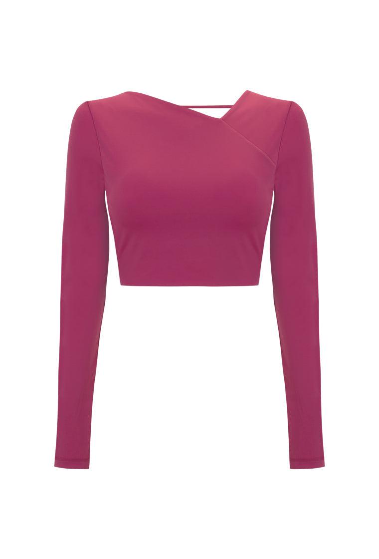 Top deportivo manga larga Ego - Fucsia-Black Limba