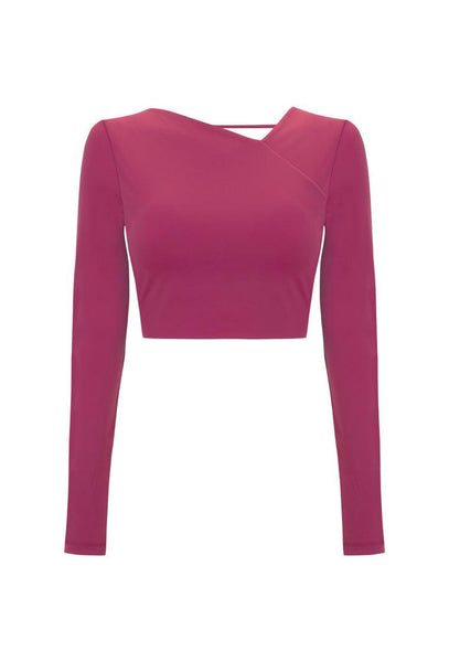Top deportivo manga larga Ego - Fucsia-Black Limba