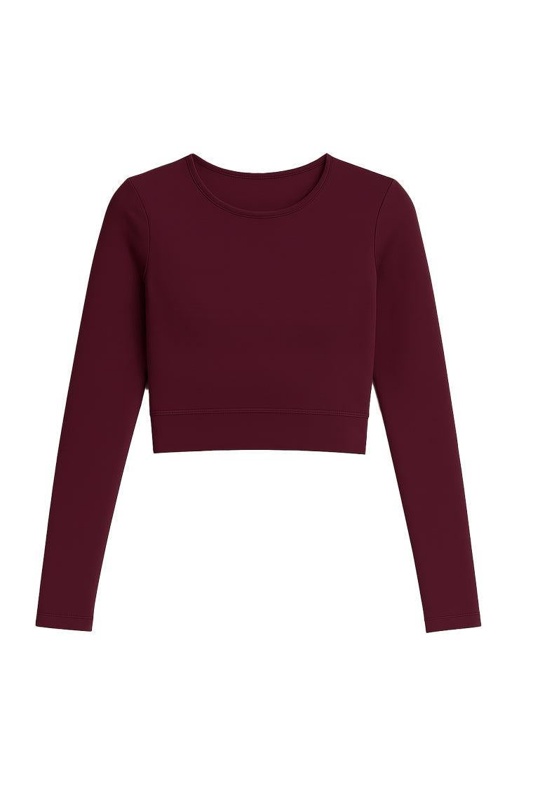 Top deportivo manga larga Relya - Aubergine-Black Limba