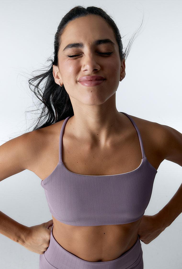 Top deportivo reversible Rever - Mauve & Cream-Black Limba