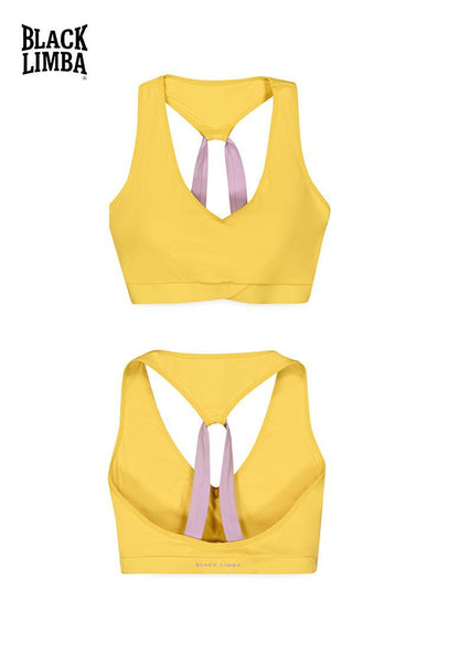 Top deportivo sujeción alta BoxWear - Banana & Lila-Black Limba