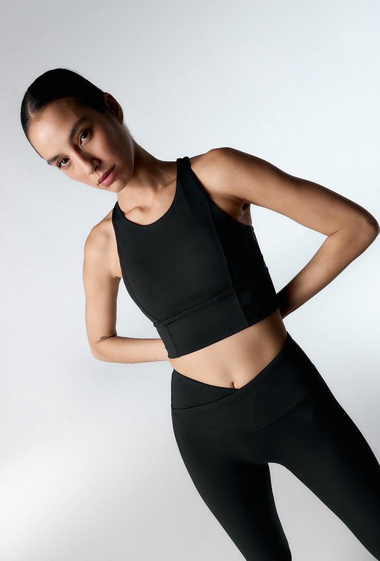 Top deportivo sujeción alta Diardi - Black-Black Limba