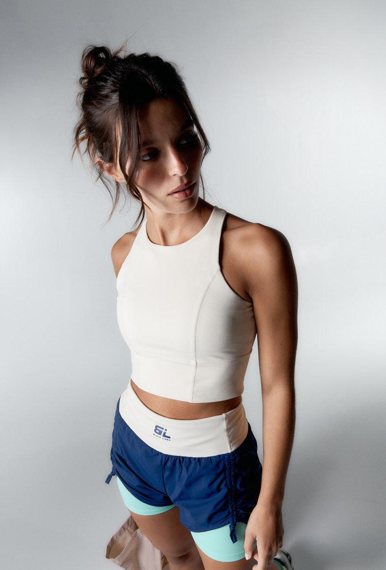 Top deportivo sujeción alta Diardi - Cream-Black Limba