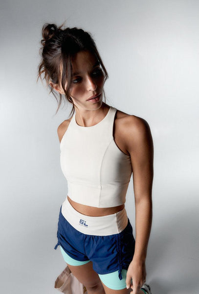 Top deportivo sujeción alta Diardi - Cream-Black Limba