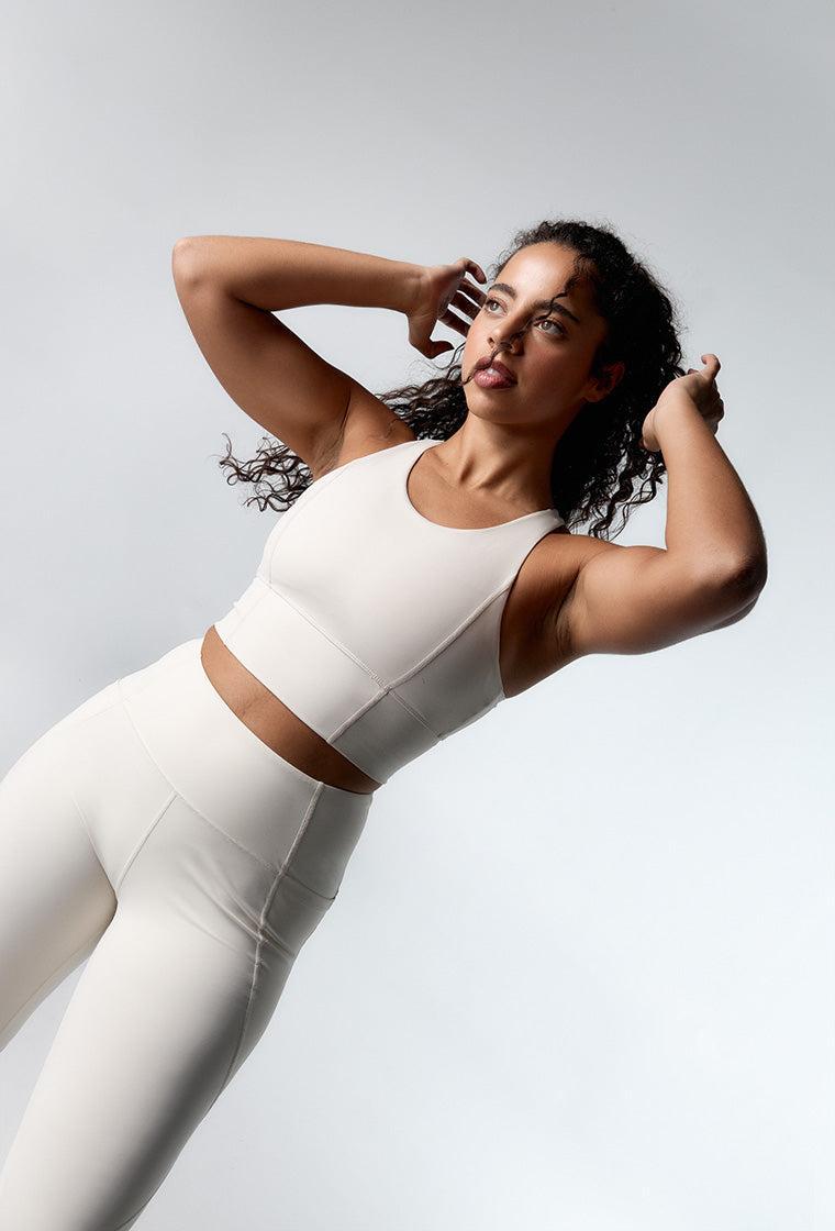 Top deportivo sujeción alta Diardi - Cream-Black Limba