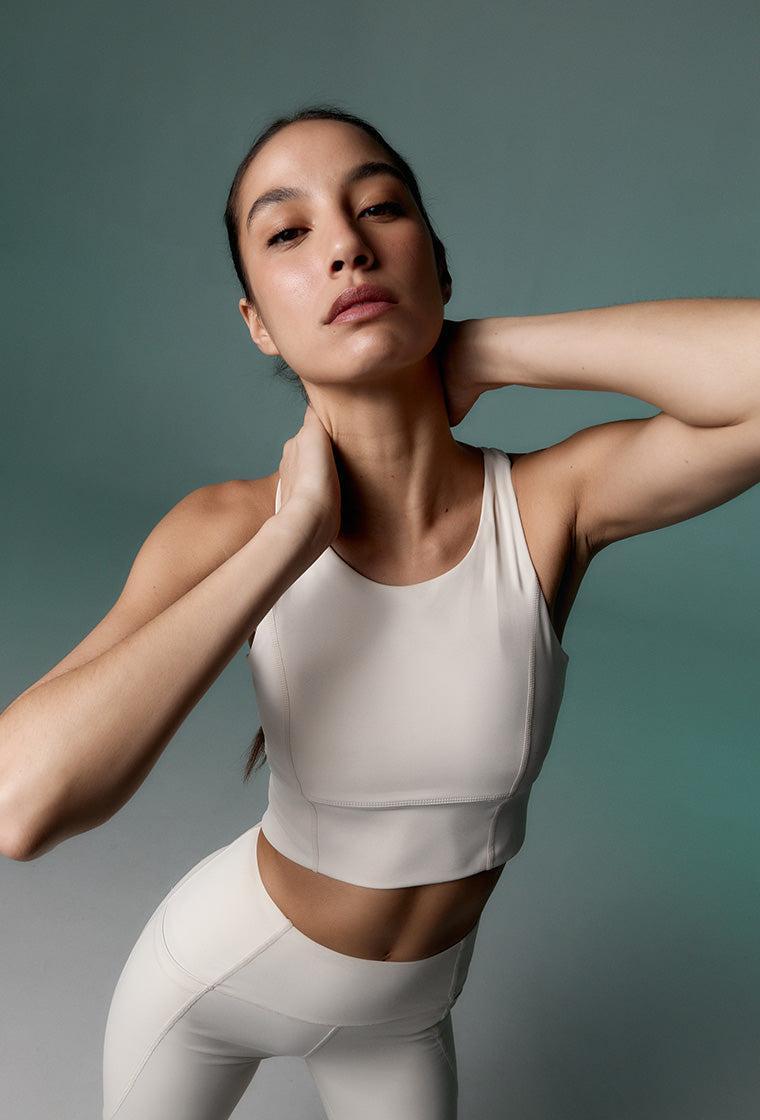 Top deportivo sujeción alta Diardi - Cream-Black Limba