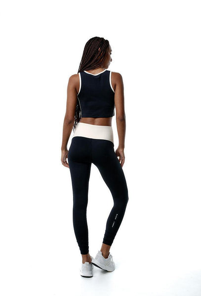 Top deportivo sujeción alta Streamline - Black & Cream-Black Limba