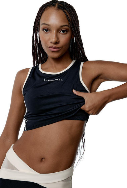 Top deportivo sujeción alta Streamline - Black & Cream-Black Limba