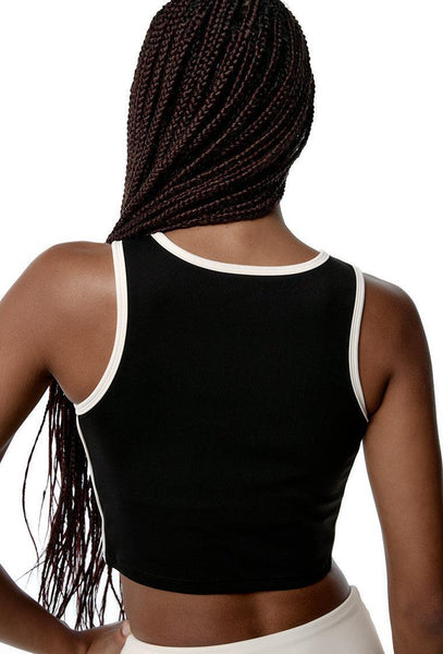 Top deportivo sujeción alta Streamline - Black & Cream-Black Limba