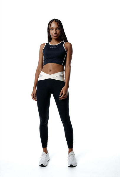 Top deportivo sujeción alta Streamline - Black & Cream-Black Limba