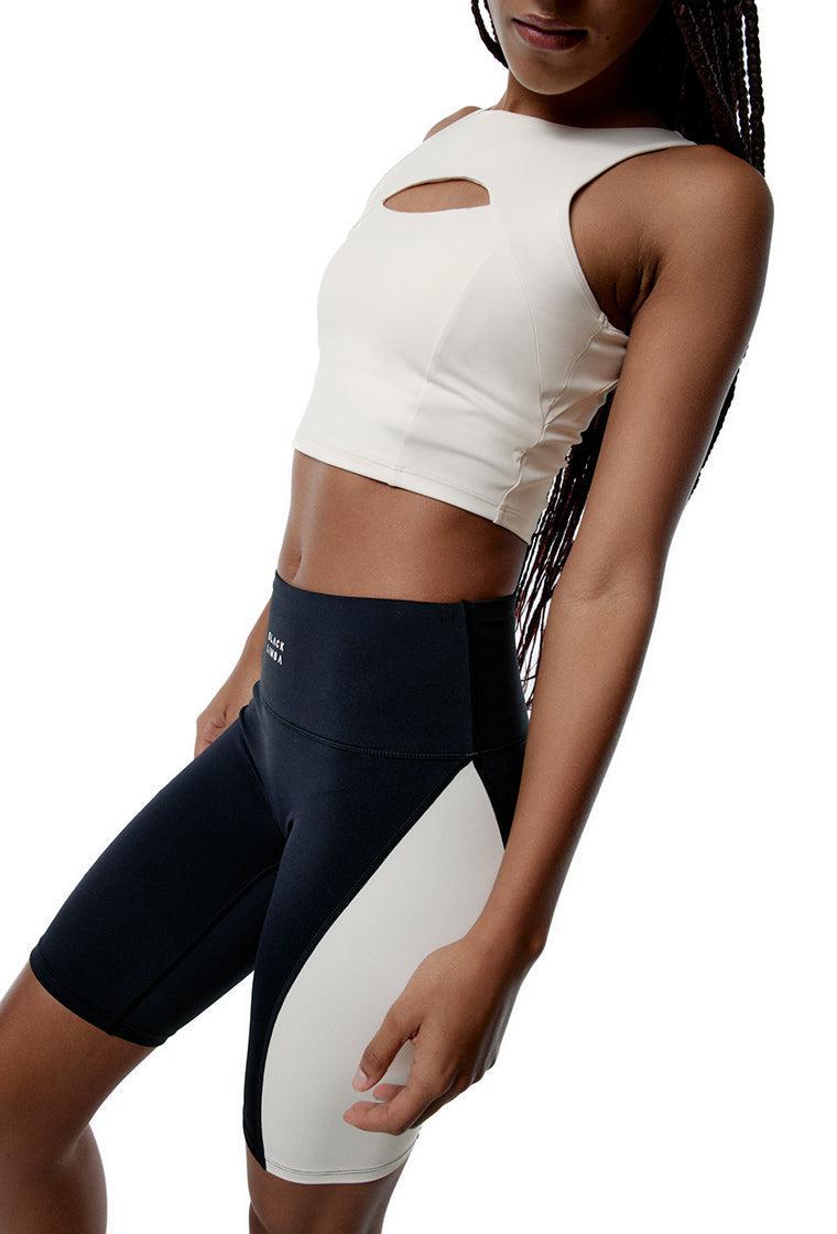 Top deportivo sujeción alta Taijitu - Cream-Black Limba