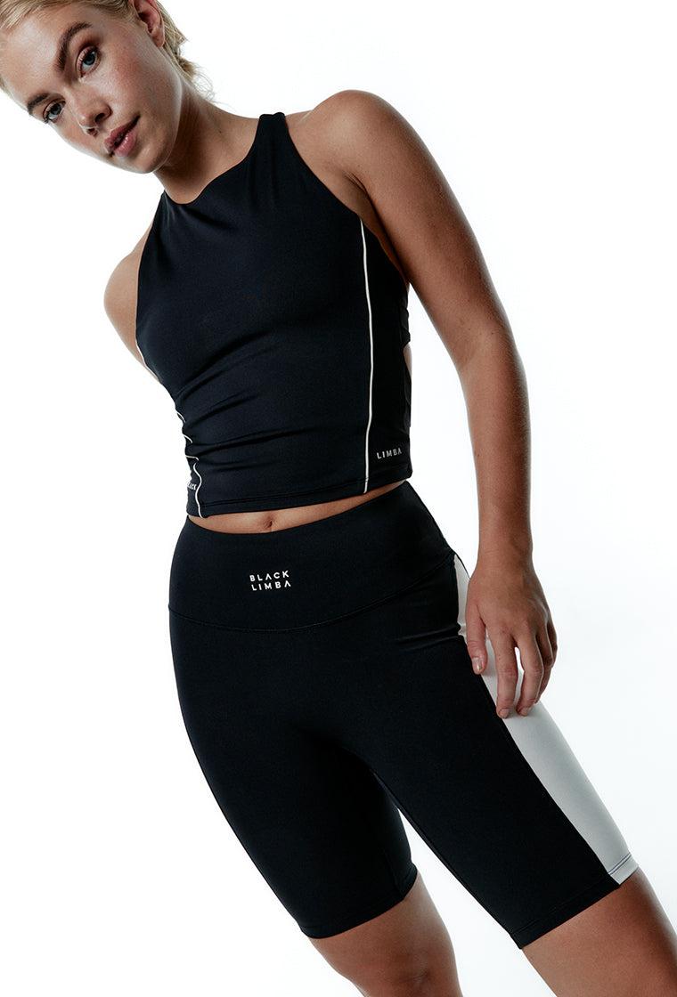 Top deportivo sujeción baja Echo - Black & Cream-Black Limba