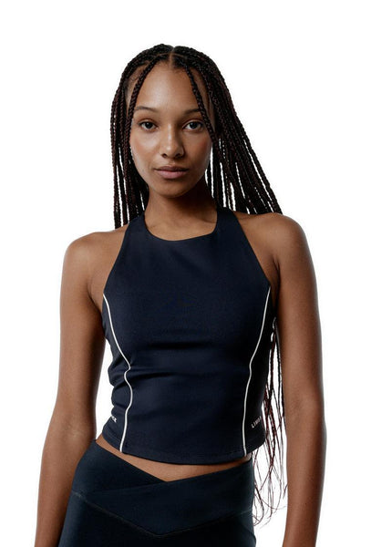 Top deportivo sujeción baja Echo - Black & Cream-Black Limba