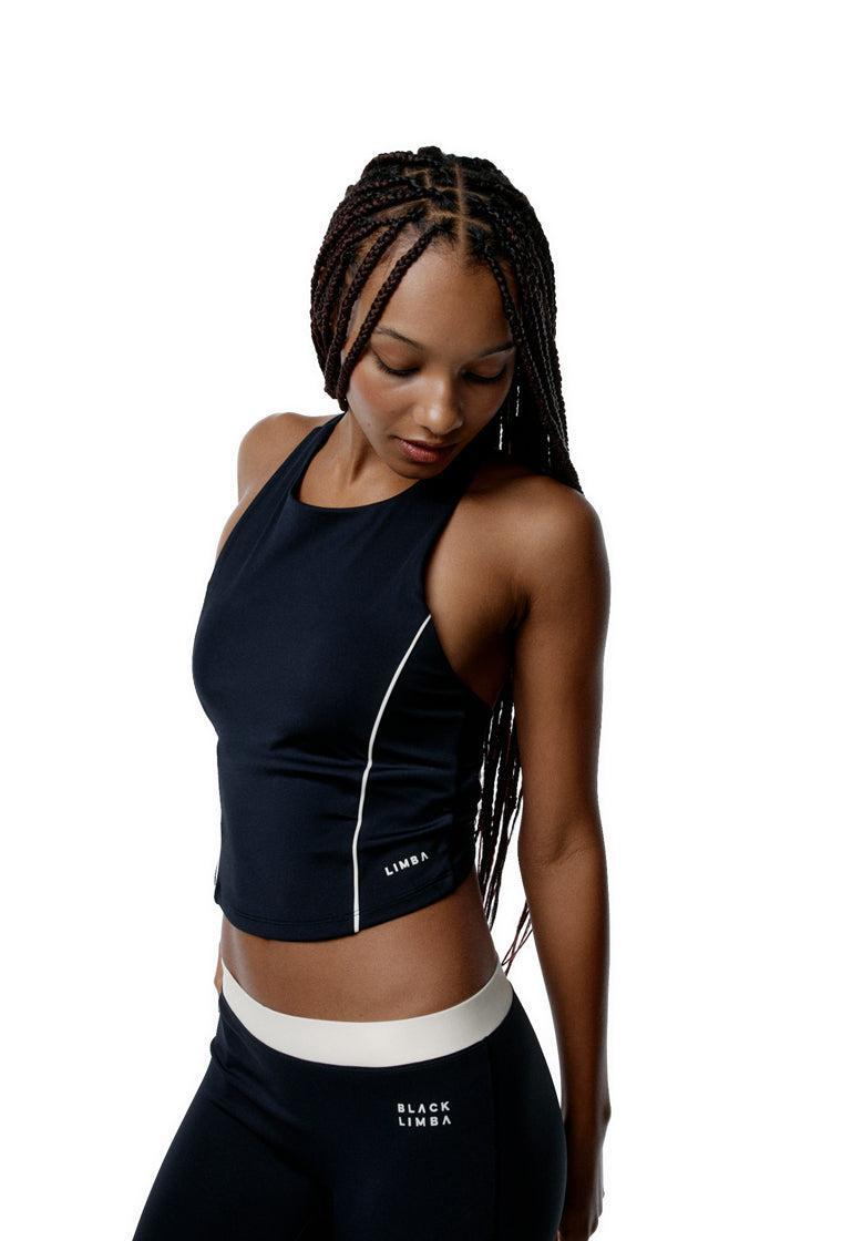 Top deportivo sujeción baja Echo - Black & Cream-Black Limba