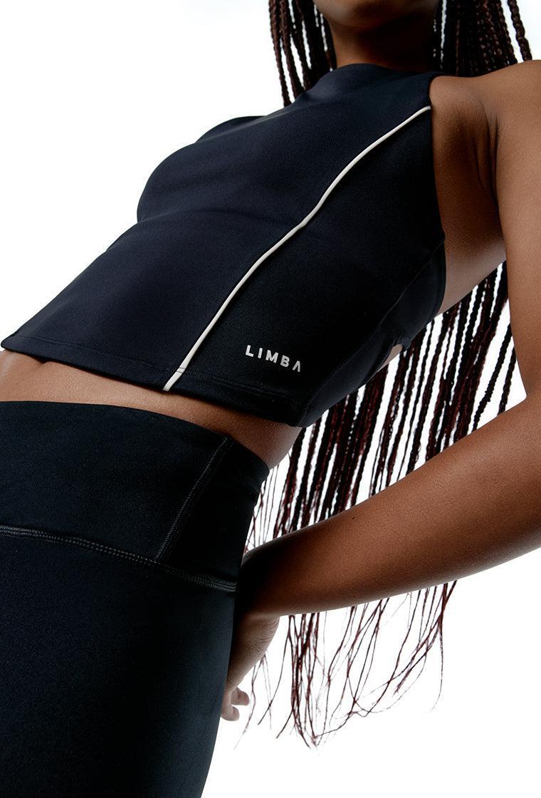 Top deportivo sujeción baja Echo - Black & Cream-Black Limba