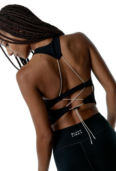 Top deportivo sujeción baja Echo - Black & Cream-Black Limba