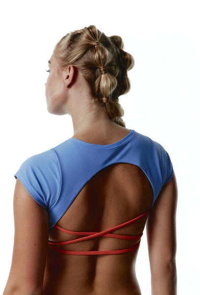 Top deportivo sujeción media Arc - Persian jewel & Coral-Black Limba