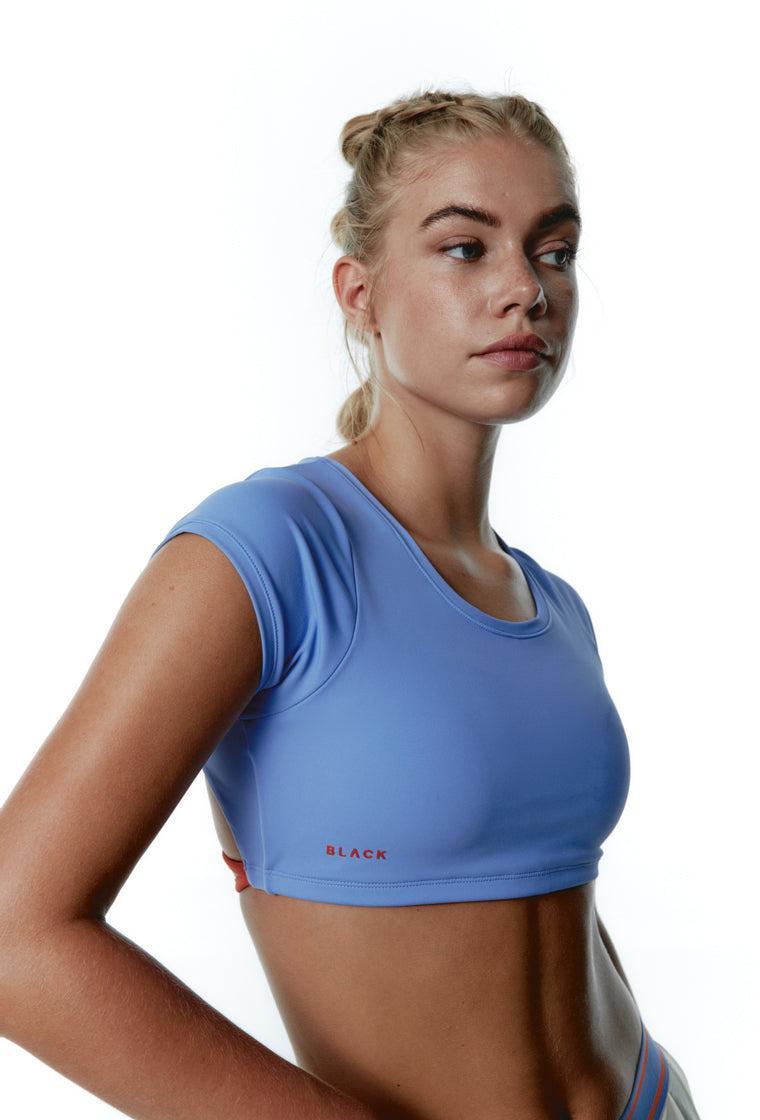 Top deportivo sujeción media Arc - Persian jewel & Coral-Black Limba