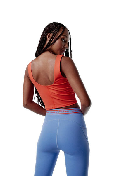 Top deportivo sujeción media Bhakti - Coral-Black Limba
