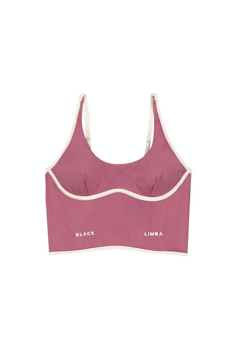 Top deportivo sujeción media CourtEdge - Dusty rose & Cream-Black Limba