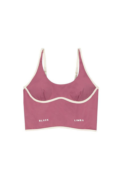 Top deportivo sujeción media CourtEdge - Dusty rose & Cream-Black Limba