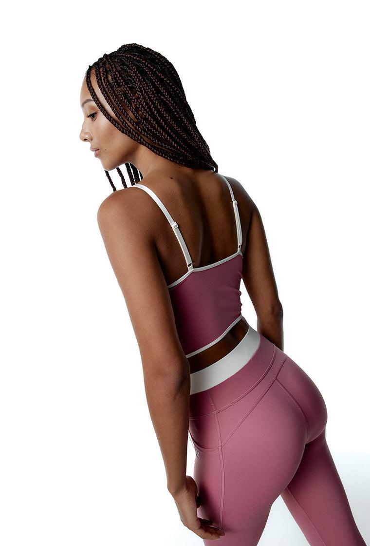 Top deportivo sujeción media CourtEdge - Dusty rose & Cream-Black Limba