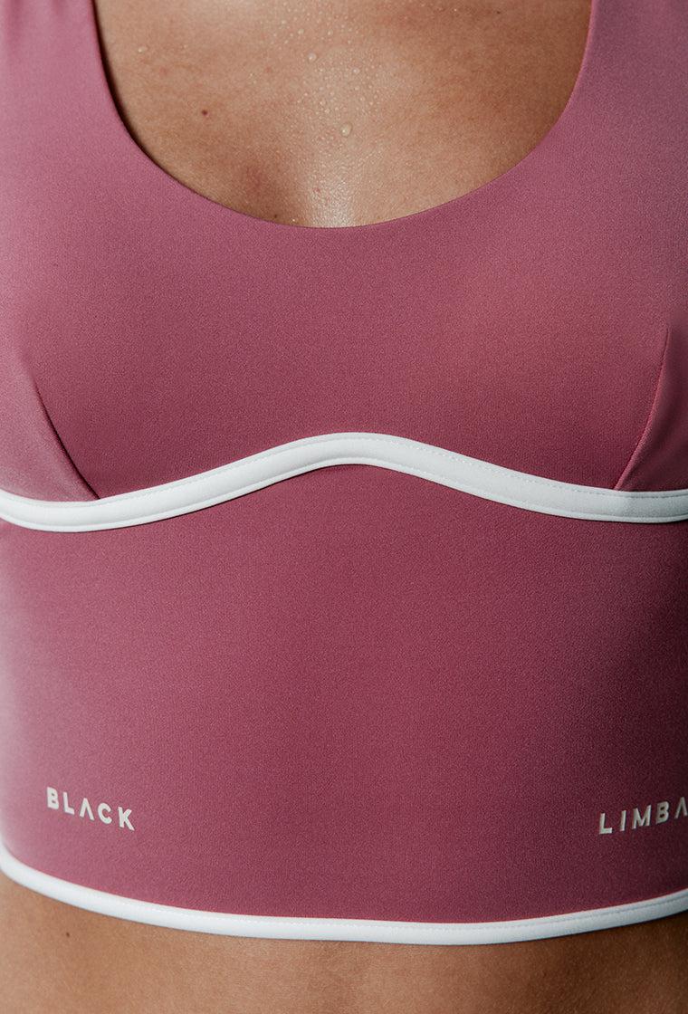 Top deportivo sujeción media CourtEdge - Dusty rose & Cream-Black Limba