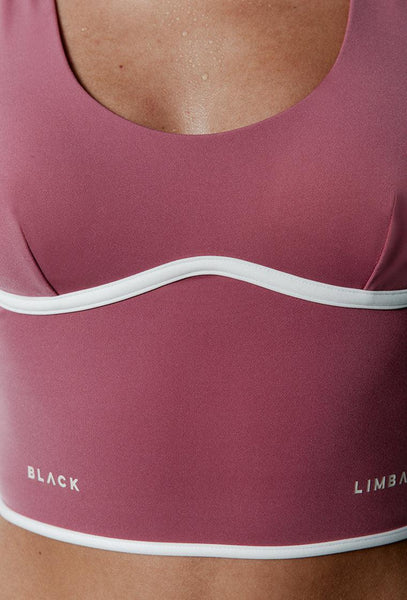 Top deportivo sujeción media CourtEdge - Dusty rose & Cream-Black Limba
