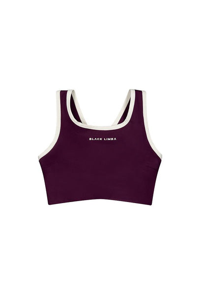 Top deportivo sujeción media CourtPulse - Plum & Cream-Black Limba