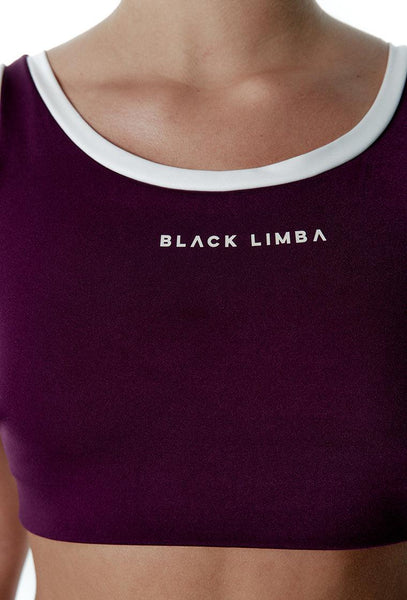 Top deportivo sujeción media CourtPulse - Plum & Cream-Black Limba