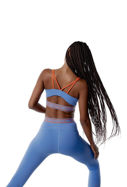 Top deportivo sujeción media Impulse - Persian jewel & Coral-Black Limba