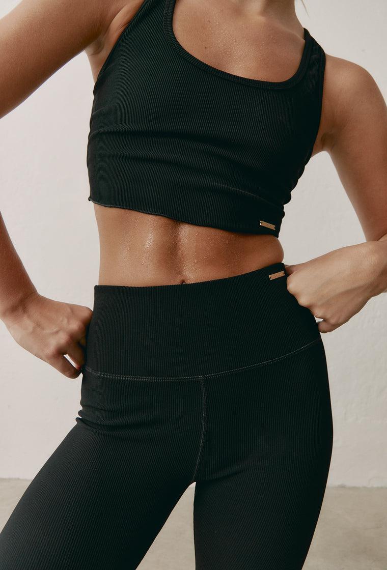 Top deportivo sujeción media Jari - Black-Black Limba