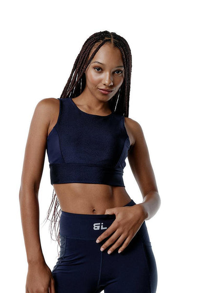 Top deportivo sujeción media LiftPower - Midnight blue-Black Limba