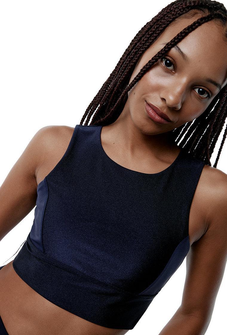 Top deportivo sujeción media LiftPower - Midnight blue-Black Limba