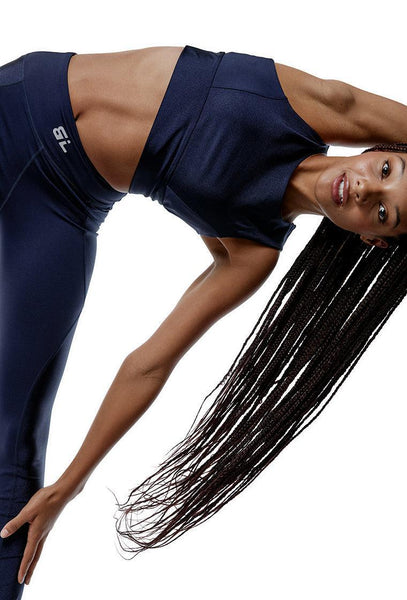 Top deportivo sujeción media LiftPower - Midnight blue-Black Limba