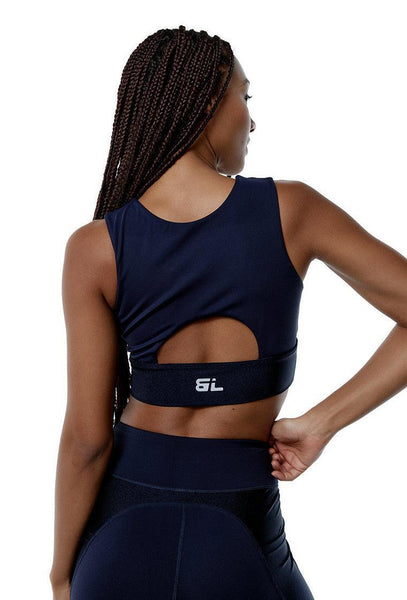 Top deportivo sujeción media LiftPower - Midnight blue-Black Limba