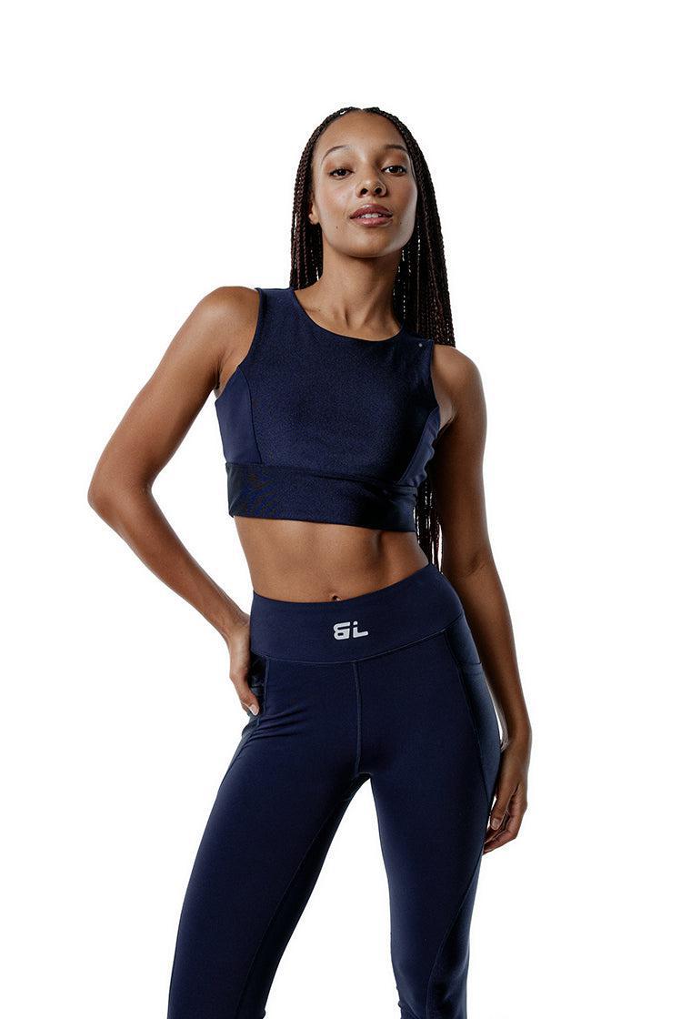Top deportivo sujeción media LiftPower - Midnight blue-Black Limba