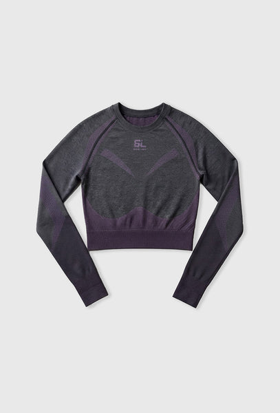 Camiseta deportiva manga larga Flex motion - Grey & lavender