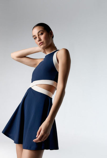 Vestido deportivo Venus - Navy & Cream-Black Limba